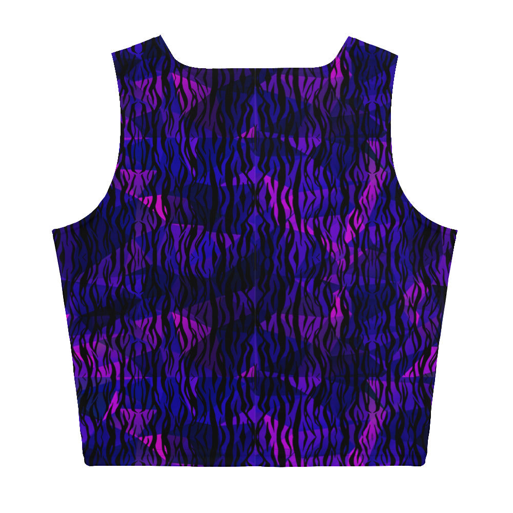 Midnight Electric Tiger Stripe Crop Top
