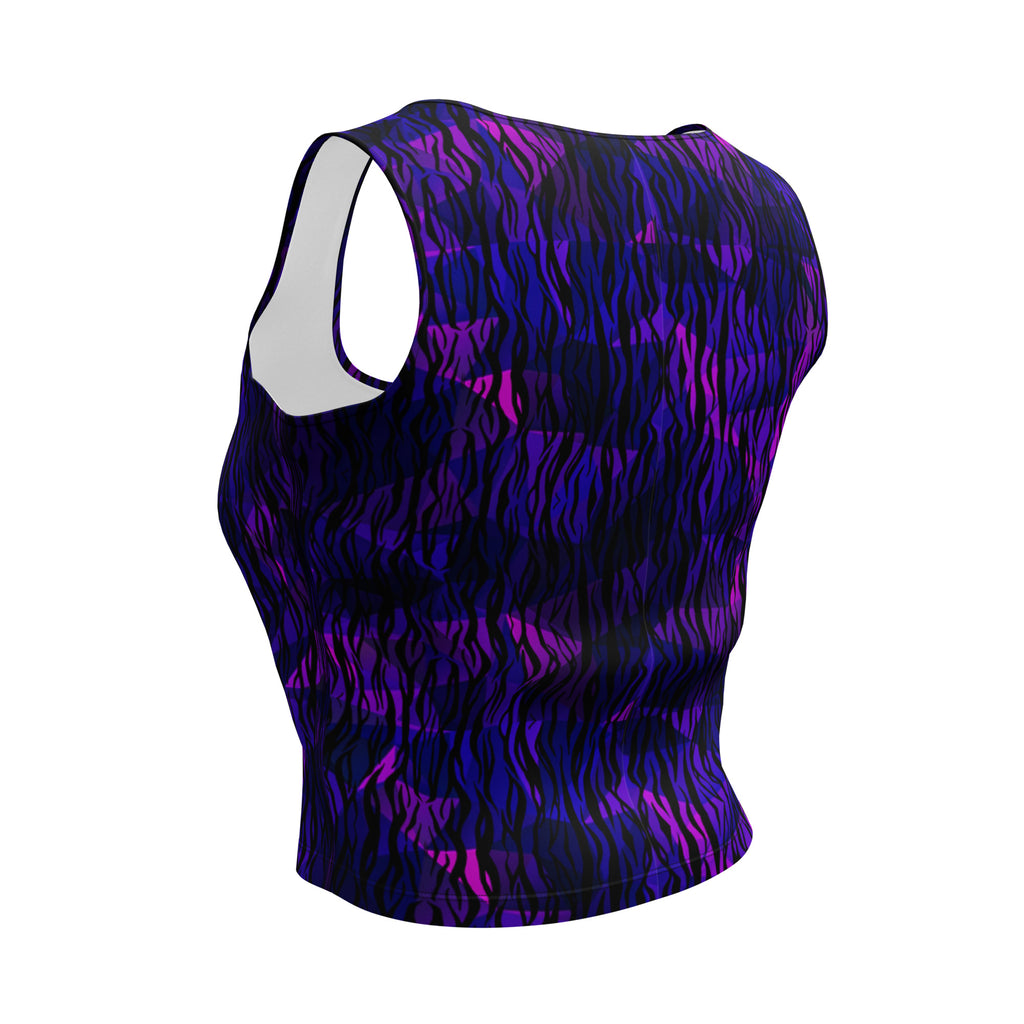 Midnight Electric Tiger Stripe Crop Top