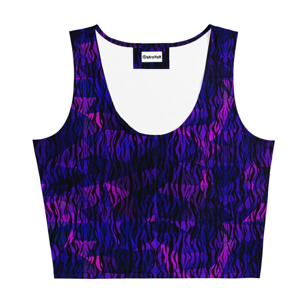 Midnight Electric Tiger Stripe Crop Top