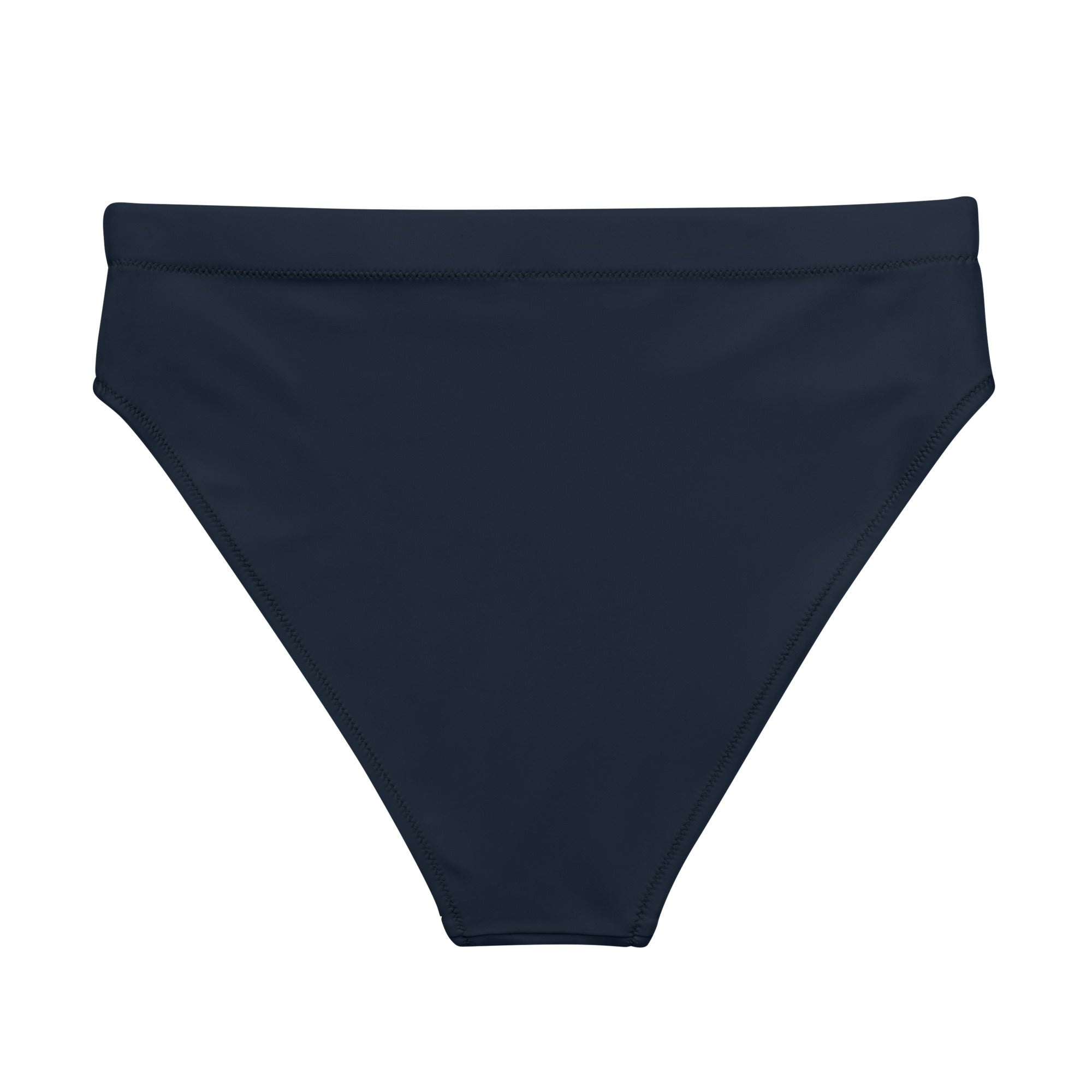 Eco-Friendly Recycled High-Waisted Bikini Bottom - Navy Blue