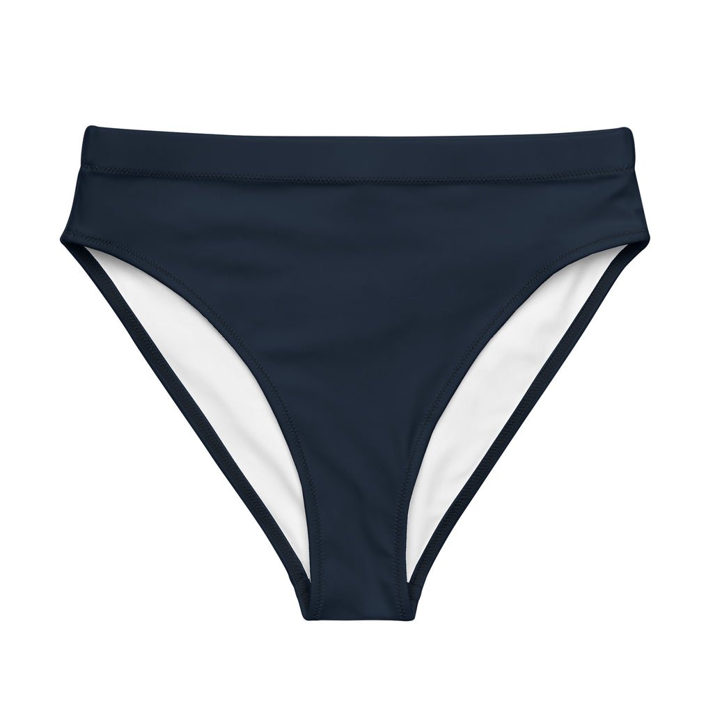 Eco-Friendly Recycled High-Waisted Bikini Bottom - Navy Blue