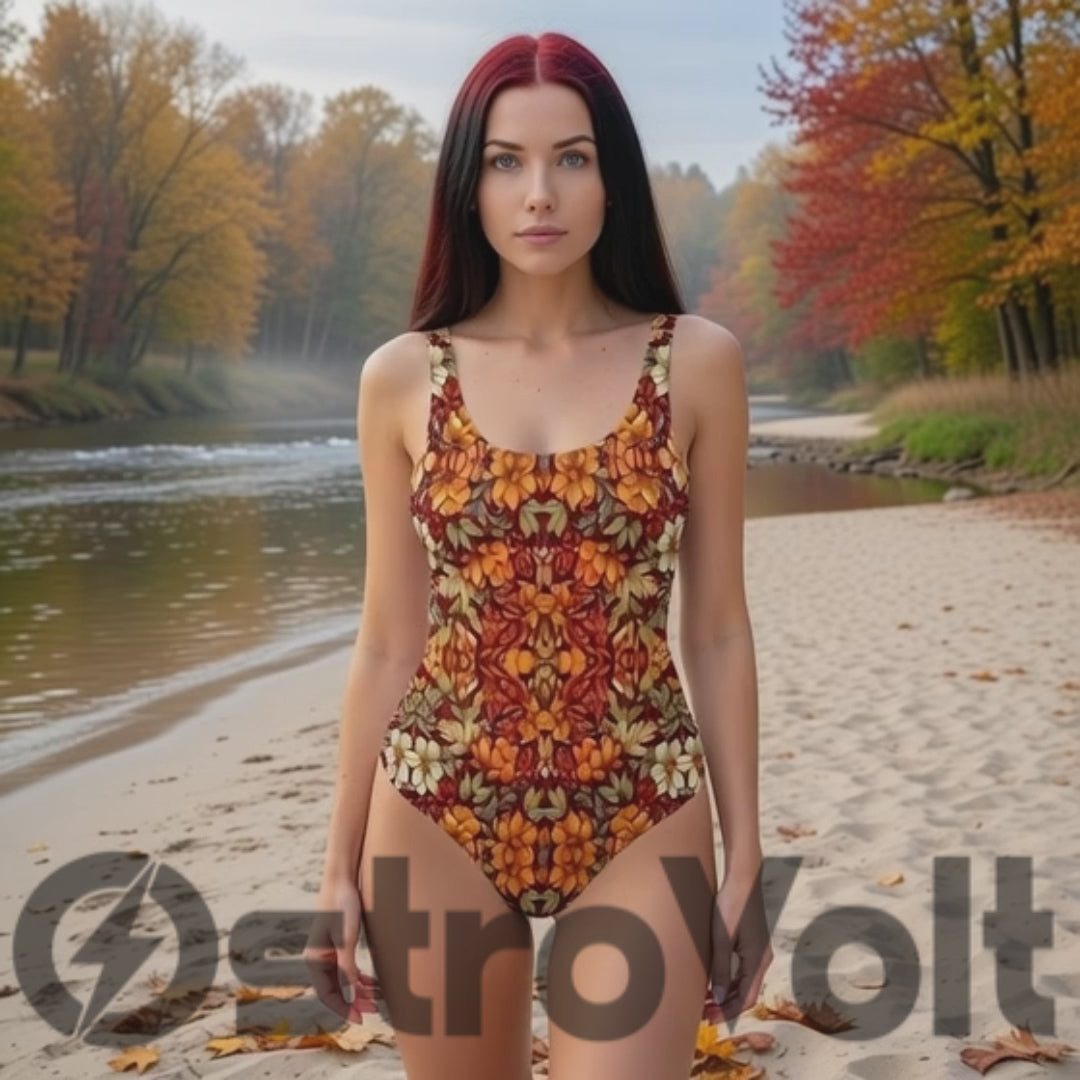 Autumn Harvest Floral One-Piece Swimsuit