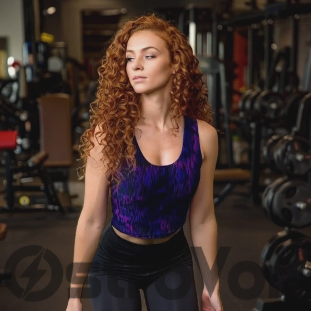 Midnight Electric Tiger Stripe Crop Top