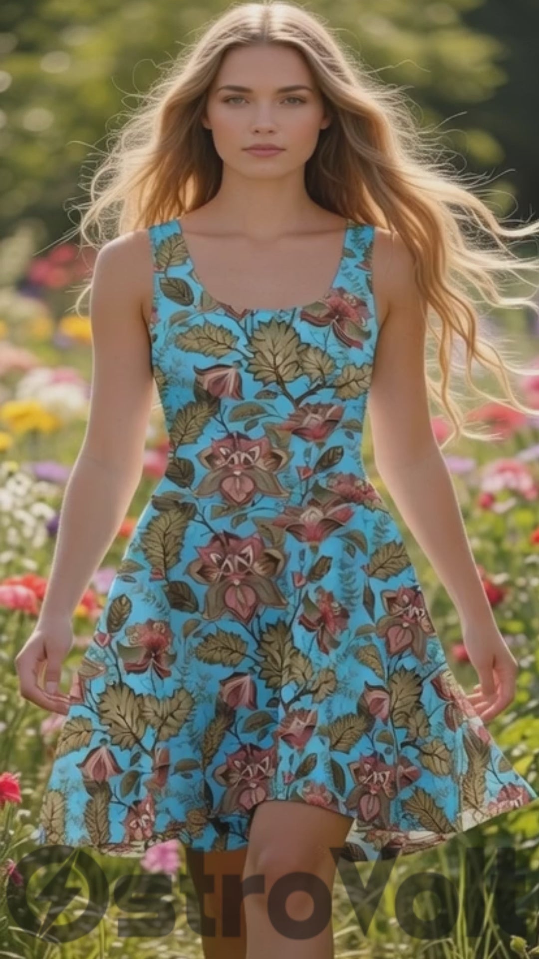 Turquoise Floral Sundress