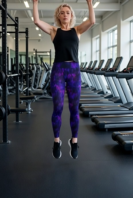 Midnight Electric Tiger Stripe High-Waisted Leggings