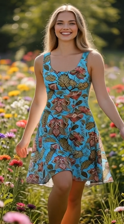 Turquoise Floral Sundress